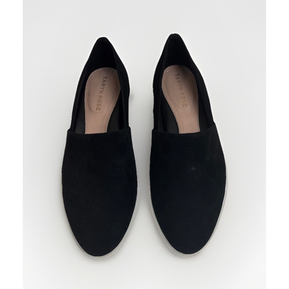 Taryn Rose Weatherproof Womens Bree Silky Suede Black Wedge Slip On Size 5.5M